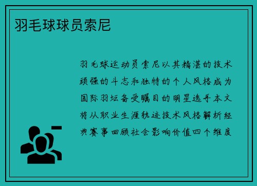 羽毛球球员索尼